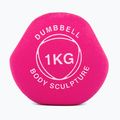 Gumizott kézi súlyzó Body Sculpture BW 513 z PVC 1 kg pink 4