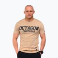 Férfi Octagon FW egyenes póló bézs színben
