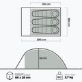 3 személyes KADVA Expedit 3 pro zöld kempingsátor 22