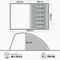 Felfújható 6 személyes kempingsátor KADVA AIRcamp 6.24 zöld 24