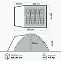 4 személyes KADVA CAMPdome 4 zöld kempingsátor 7