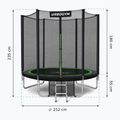 Urbogym Classic 252 cm-es kerti trambulin fekete 8FT 9