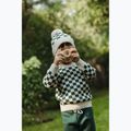 KID STORY gyermek téli sapka Merino zöld sakktábla 5