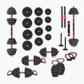 HMS SGN120 Pro Set 6W1 20kg súlyok fekete/piros