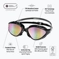 BuddySwim OzeanX Mirror fekete / irídium úszószemüveg 4