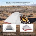 3 személyes trekking sátor Naturehike Updated Cloud Up 3 light grey/red 10