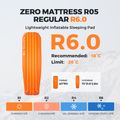 Flextail Zero R05 Mummy narancssárga felfújható matrac 6