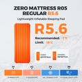 Flextail Zero R05 normál narancssárga felfújható matrac 8