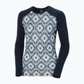 Női hőaktív pulóver Helly Hansen Lifa Merino Midweight Graphic Crew navy star pixel 9