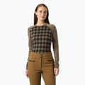 Női hőaktív pulóver Helly Hansen Lifa Merino Midweight Graphic Crew sepia houndstooth aop