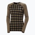Női hőaktív pulóver Helly Hansen Lifa Merino Midweight Graphic Crew sepia houndstooth aop 5