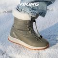 Viking Footwear Equip Meleg vízálló cipzáras oliva gyermek hócsizma 8