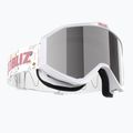 Gyerek síszemüveg Bliz Liner Jr white pink logo/pink&silver mirror