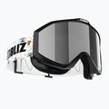 Gyerek síszemüveg Bliz Liner Jr black white logo/brown&silver mirror