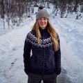 Fjällräven női pulóver Övik Knit Cardigan sötét navy 10