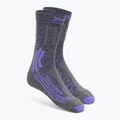 Női trekking zokni X-Socks Trek X Merino szürke lila melange/szürke melange szürke melange