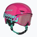 Gyerek sísisak SCOTT Track + Gogle Factor Pro Combo neon pink/mint green