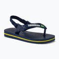 Havaianas Baby Brasil Logo II navy blue / citrus yelloew gyermek szandál