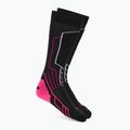 Női sí zokni Mico Medium Weight Warm Control Ski black/fluorescent fuchsia
