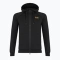 Férfi Emporio Armani EA7 Train Logo Series Extended Logo Hoodie Fz fekete / arany