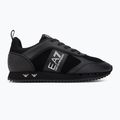 EA7 Emporio Armani fekete-fehér szarvasbőr tripla fekete micropunch cipők 2