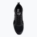EA7 Emporio Armani fekete-fehér szarvasbőr tripla fekete micropunch cipők 5
