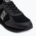 EA7 Emporio Armani fekete-fehér szarvasbőr tripla fekete micropunch cipők 7