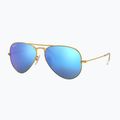 Napszemüveg Ray-Ban Aviator Classic matt arany/kék polarizált 4
