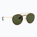 Napszemüveg Ray-Ban Round Double Bridge arista gold/green g-15