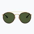 Napszemüveg Ray-Ban Round Double Bridge arista gold/green g-15 2