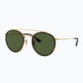 Napszemüveg Ray-Ban Round Double Bridge arista gold/green g-15 4