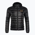 Férfi dzseki EA7 Emporio Armani Train Core ID Down Light Hoodie black/gold logo 7