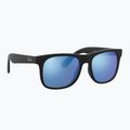Gyerek napszemüveg Ray-Ban Justin matt rubber black/blue mirror