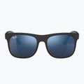 Gyerek napszemüveg Ray-Ban Justin matt rubber black/blue mirror 2