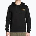 Férfi pulóver EA7 Emporio Armani Train Logo Series Hoodie Extended Logo Coft black/gold logo