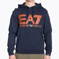 Férfi pulóver EA7 Emporio Armani Train Logo Series Oversize Logo Hoodie Coft navy blue