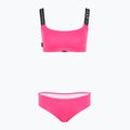 Női kétrészes fürdőruha EA7 Emporio Armani Logo Tape Bikini Top neon rózsaszínű