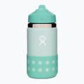 Hydro Flask széles szájú, szalmaszíves fedéllel és bakanccsal ellátott 355 ml-es termikus palack Dew W12BSWBB441
