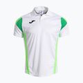 Férfi teniszpóló Joma Montreal fehér/fluor zöld