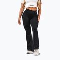 Női edzőleggingsek NEBBIA Flow Seamless High Waist Sculpting Flared Black