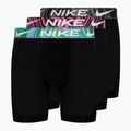 Férfi boxeralsó Nike Dri-Fit Essential Micro Boxer Brief 3 darab black/aquarius bleu/laser fuchsia/grey