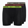 Nike Everyday Cotton Stretch férfi boxeralsó 3 pár cyber fekete/derekaszürke/sötét póni színben