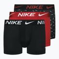 Nike Dri-Fit Essential férfi boxeralsó 3 pár swoosh life print/uni piros/fekete