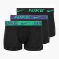 Férfi boxeralsó Nike Dri-Fit Essential Micro Trunk 3 pár fekete zöld sokk/vadlila/fekete szöveg wb