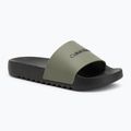 Calvin Klein férfi flip-flop HM0HM01063 Chuncky Pool Slide Rub Smokey Olive/Fekete Chuncky Pool Slide Rub Smokey Olive/Black
