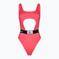 Női egyrészes fürdőruha Calvin Klein Cut Out One Piece-RP calypso coral