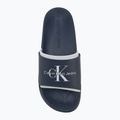 Férfi Calvin Klein YM0YM00361 Slide Rubber Neoprene Monologo navy/oyster mushroom flip-flopok 5