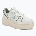 Női cipők Tommy Jeans Retro Basket Flatform ecru/misty sage