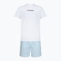 Férfi pizsama Calvin Klein LV00NM2903 classic white top/aurora stripe