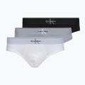 Férfi alsónadrág Calvin Klein LV00NB4471 Hip Brief 3 pairs black/misty grey/white
